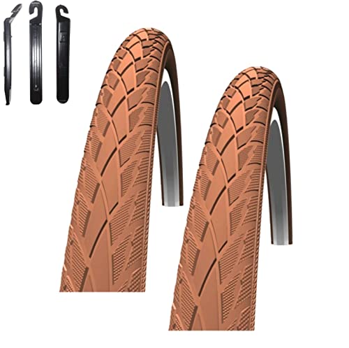 2 x Schwalbe Road Cruiser Braun Reflex Fahrradreifen Decke 42-622 (28 x...