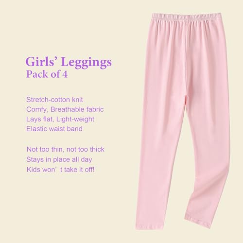Girls and Toddlers' Leggings, Multipacks Girls' Cotton Basic Leggings4