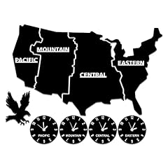 The Geeky Days US Time Zones Wall Clock United States Map Multiple Timezone Acrylic Wall Clock for