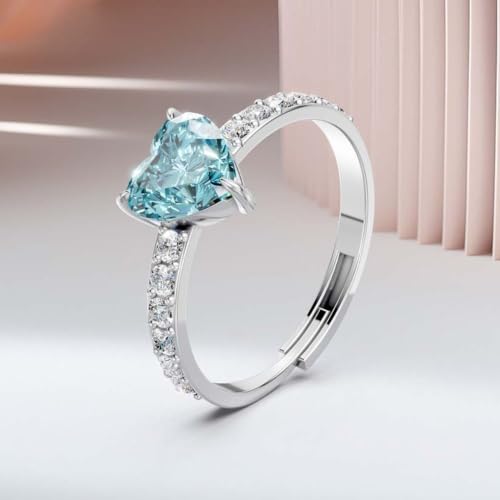 Image of Miss Highness 925 Silver Heart Solitaire Adjustable Ring for Women and Girls | Elegant Design | Silver Jewellery With Authenticity Certificate | Gift for Girlfriend Wife | Office Wear Ring