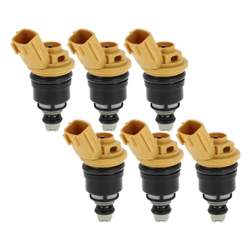 TUCKBOLD Fuel Injector for Nissan 300ZX 1990-1994 Flow Match No.16600RR543 Fuel Nozzle Black Yellow 6 Pcs Automotive Parts
