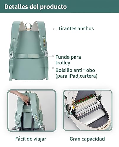 Kawaii Backpack With Cute Accessories Spine Protection Anti-thief Cute Aesthetic Book Bag (Mint Green)4