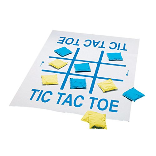 S&S Worldwide Tic-Tac-Toe - Juego de suelo, tapete de vinilo lavable con 10 pufs incluidos