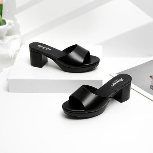 Image of RIBONGZ Block Heels Prom Heeled Sandals for Women Chunky Square Open Toe Strappy High Heels Ankle Strap Wedding Bridal Shoes High Heel Sandals for Party Dress