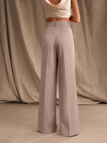 Image of KOTTY Women's Elegant High-Waist Wide-Leg Trousers for Office & Casual Wear