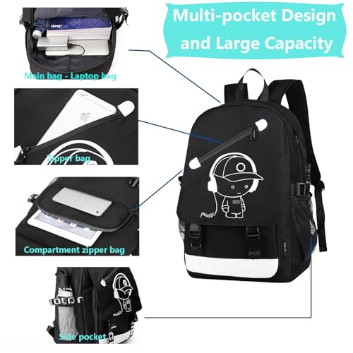 FLYMEI Bookbags for boys, Anime Backpack for School