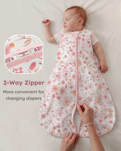 Image of Yoofoss Baby Sleep Sack 6-12 Months Wearable Blanket for Babies 100% Organic Cotton 2-Way Zipper TOG 0.5 Toddler Sleeping Sack 3 Pack, Comfy Lightweight Sleep Sacks