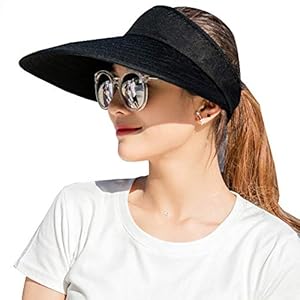 Sun Visor Hats Women Large Brim Summer UV Protection Beach Cap