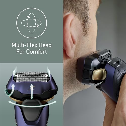 Panasonic ES-LV67 5-Blade Wet & Dry Electric Shaver For Men, Rechargeable, Responsive Beard Sensor, Multi-Flex 16D Head(Navy and Black) ( UK 2pin Bathroom Plug) - Image 7