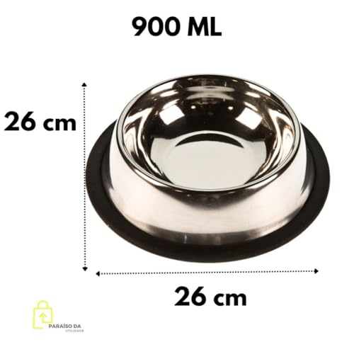 Comedouro Tigela Cachorro Inox Antiderrapante Comedouro Bebedouro Tigela Alimentador de Cachorro Não