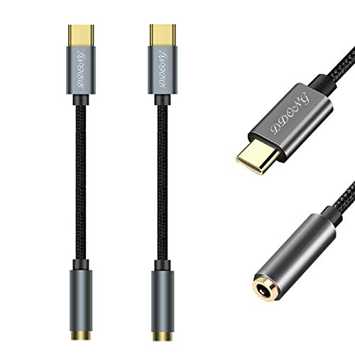 2Pack USB Type C to 3.5mm Headphone Jack Adapter - Pixel Connector Aux Adapter Compatible with Google Pixel 2/2XL/3/3XL, Moto Z, LG, HTC, Razer, LeEco Le, MacBook Pro, Chromebook and More