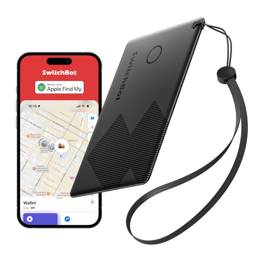 SwitchBot Wallet Finder Card, Smart AirTag compatibile con Apple Find My (Solo...