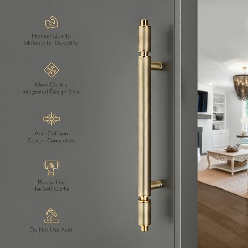 Image of LAPO Premium Stainless Steel Main Door Handle 20 Inch | Heavy Duty Antique PVD Gold Finish Pull Handle | Hole to Hole Size 12 Inch | Durable & Stylish Entrance Handle | 3 Years Manufacturer Warranty