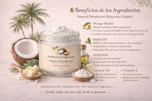 Image of Natural Deodorant Cream for adults - Aluminum Free, Fragrance Free, Handmade, 3 oz