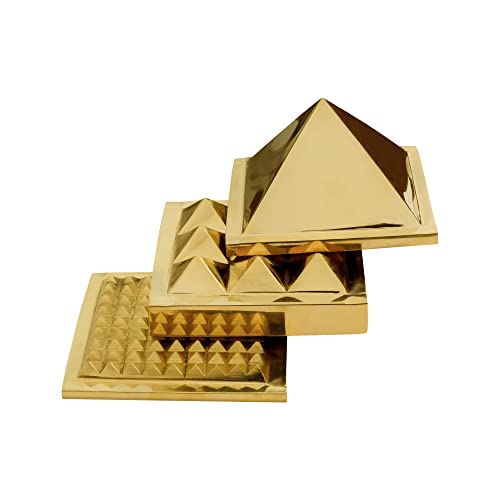 Image of Vastu Brass 3 Layer Pyramid | Pure Brass Vastu Remedy | 3-Inch | Pyramid for Positive Energy, Health & Wealth | Vastu Dosh Remedies for Home & Office | Pack of 1