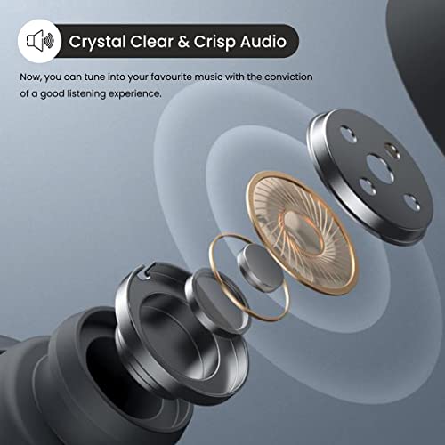 Image of Portronics Harmonics 400 Bluetooth Wireless Sports Headset with 12Hrs Playtime, Type-C Charging Port, Magnetic Latch, Voice Assistant(Grey)