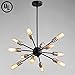 TZOE Sputnik Chandelier Mid Century Modern Pendant 12 Light Rustic Ceiling Light Bronze and Black Living Room Lighting Dining Room Lights UL Listed
