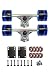 SCSK8 LONGBOARD Skateboard TRUCKS COMBO set w/ 70mm WHEELS + 9.75" Truck Package (Transparent Blue)