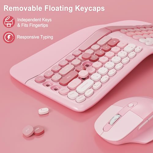 Image of Ergonomic Wireless Keyboard Mouse, Gaming Typewriter Set with Wrist Rest | Compatible With All windows and Type C Computer,With OTG & Long Clean Bruch,Ideal for PC, Home, Office and College