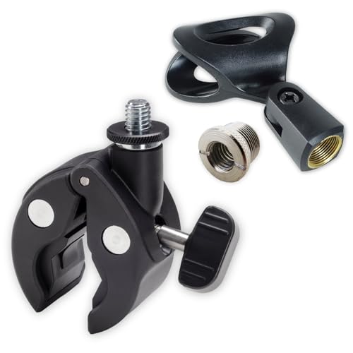 K-M 23690 Universal Clamp Tripod Clamp 3/8 Inch with Keepdrum MH10 Microphone Clamp and Reducing Thread