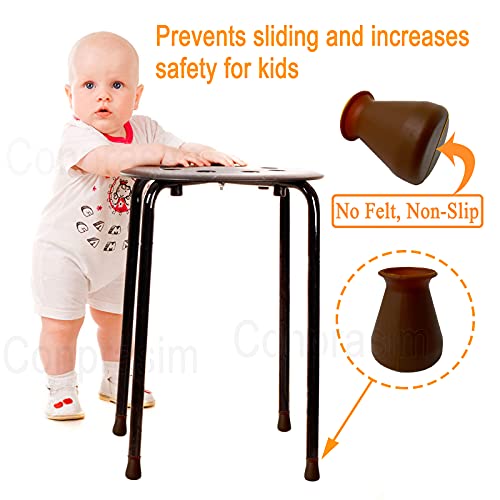 Extra Small Silicone Chair Leg Floor Protectors Fit 0.5”To1” Furniture Table Feet Cover Anti-Slip Bottom Chair Leg Caps For Hardwood Floors Prevent Scratches No Noise, 24 Pack #TOP4
