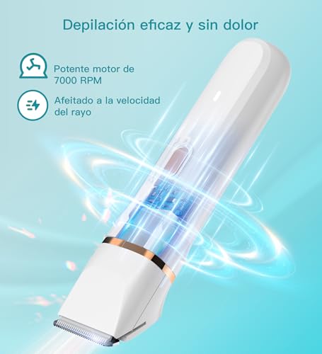 Maquinilla de afeitar eléctrica mujer 3 en 1 HEBECA recortadora de bikini impermeable 5