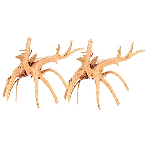 SUPVOX 2個 天然流木の工芸品 爬虫類の流木 水族館の流木の枝 流木の棒 デスクト の流木 木のような装飾 装飾流木 流木クラフト 水族館の木 自然の植物の切り株 流木の装飾 シャクナゲ