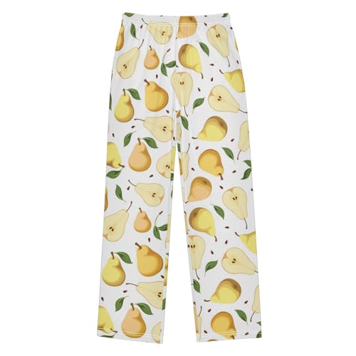 ZZXXB Pear Fruits Boys Long Pants Soft Trousers Elastic Waist Kids Lounge Bottoms with Pockets S-XL