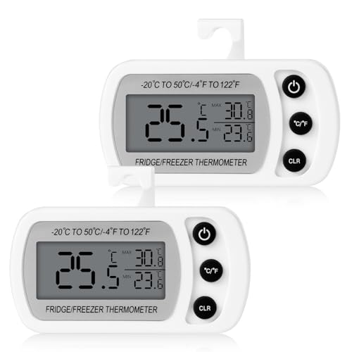 Cozary 2 Pièces Termometro Digitale del Frigorifero Cucina, Magnetico Termometro