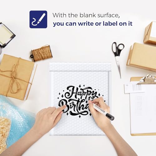 Image of Fuxury Bubble Mailers 8.5x12 inch White Padded Envelopes 6000Pack Bulk Strong Adhesion Full Pallet of Padded Mailers Thick Bubble Envelopes for Small Business Mailing Books Clothes Makeup Supplies