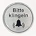 Produktbild Aufkleber 3D 900066 Hinweisschilder Alu gebürstet Bitte klingeln - rund - exzellenter Wetterschutz
