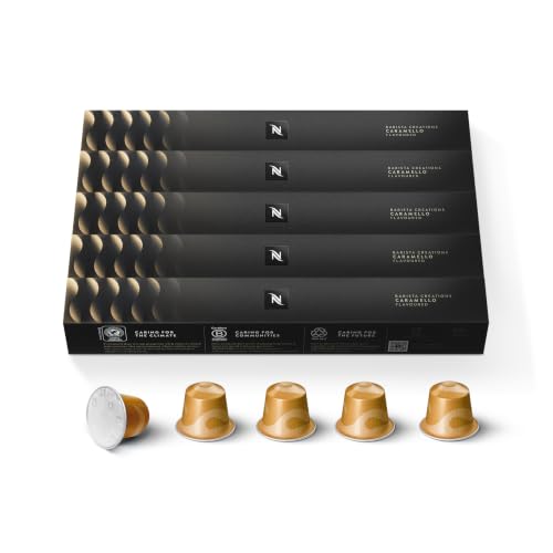 Nespresso Capsules Original Line, Caramello, Medium Roast Espresso Coffee, 50 Count Espresso Coffee Pods