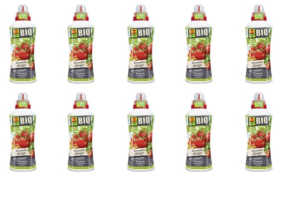 Compo Bio Tomatendünger 10 l Für alle Tomatenarten im Kübel und Freibeet Nährstoff-Formel für den ökologischen Landbau geeignet