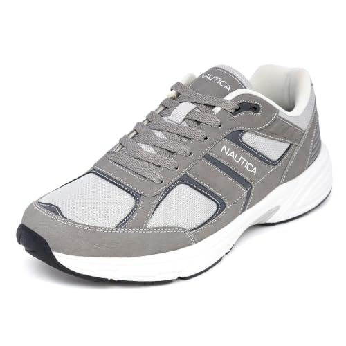 Image of Nautica Mens Running Sneakers Sport Fashion Lace-Up Athletic Soft Shoes for Gym Tennis Men - Cushioned, Breathable, Lightweight & Comfortable