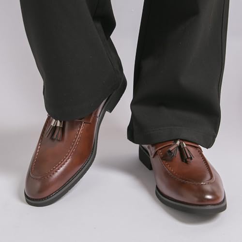 Mocasines para hombre estilo británico con borlas de cuero sintético ligero 4