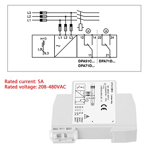 5pcs relé de Monitoramento Trifásico, relé de Monitoramento Trifásico DPA51CM44, Protetor de Sequênc