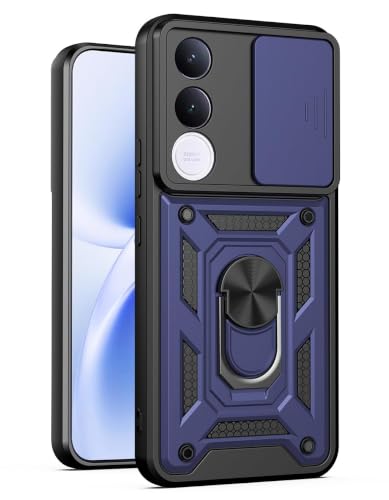 Image of AIBEX Back Cover Compatible for Vivo V70 FE 5G | D10 Tough Armor Case | Sliding Camera Shield | 360 Protection | Kickstand Ring Holder | Military-Grade Bumper Case