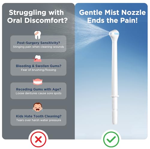 Image of Replacement Heads for Waterpik, Gentle Mist Tech for Sensitive Gums, Replacement Tips for Waterpik Water Flosser, 70 Wide Spray for Efficient Deep Cleaning(4 Mist Tips)