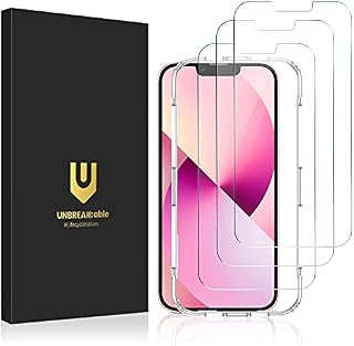UNBREAKcable 3-Pack Screen Protector for iPhone 14/13/13 Pro, Double Defence Tempered Glass Screen Protector Compatible for iPhone 14/13/13 Pro [99.99% HD Clear, Case Friendly&Installation Frame] 6.1"