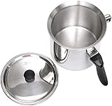 Candle Make Pouring Pot: Der Schmelztiegel besteht aus Edelstahl 304 anstelle von Eisen. Es entspricht dem Standard von Lebensmittelqualität und kann daher zum Kochen von Kaffee verwendet werden, ideal zum Schmelzen von Butter, Honig, Käse, Karamell, Schokolade, Süßigkeiten, Kerzenwachs, Kosmetika usw.