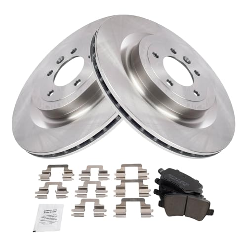 Image of TRQ Rear Brake Pad and Rotor Set Ceramic Compatible with 2013-2015 Land Rover Range Rover