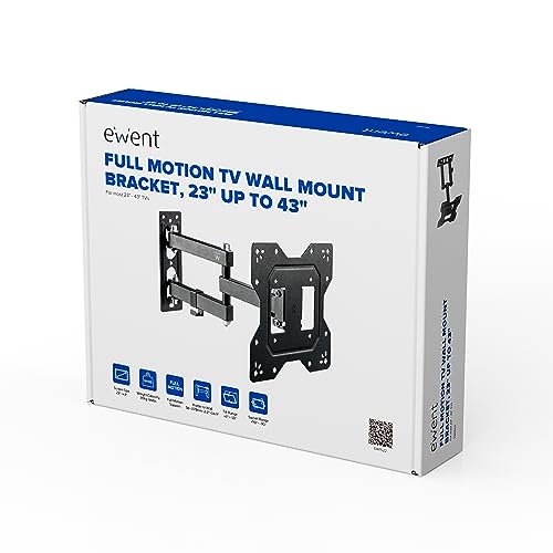 Ewent EW1522 Supporto Da Parete Per Tv/Monitor Da 13 A 42 Pollici Con Braccio A Doppio Snodo E Orientabile, Vesa Fino A 200 X 200 Mm, Nero - 8