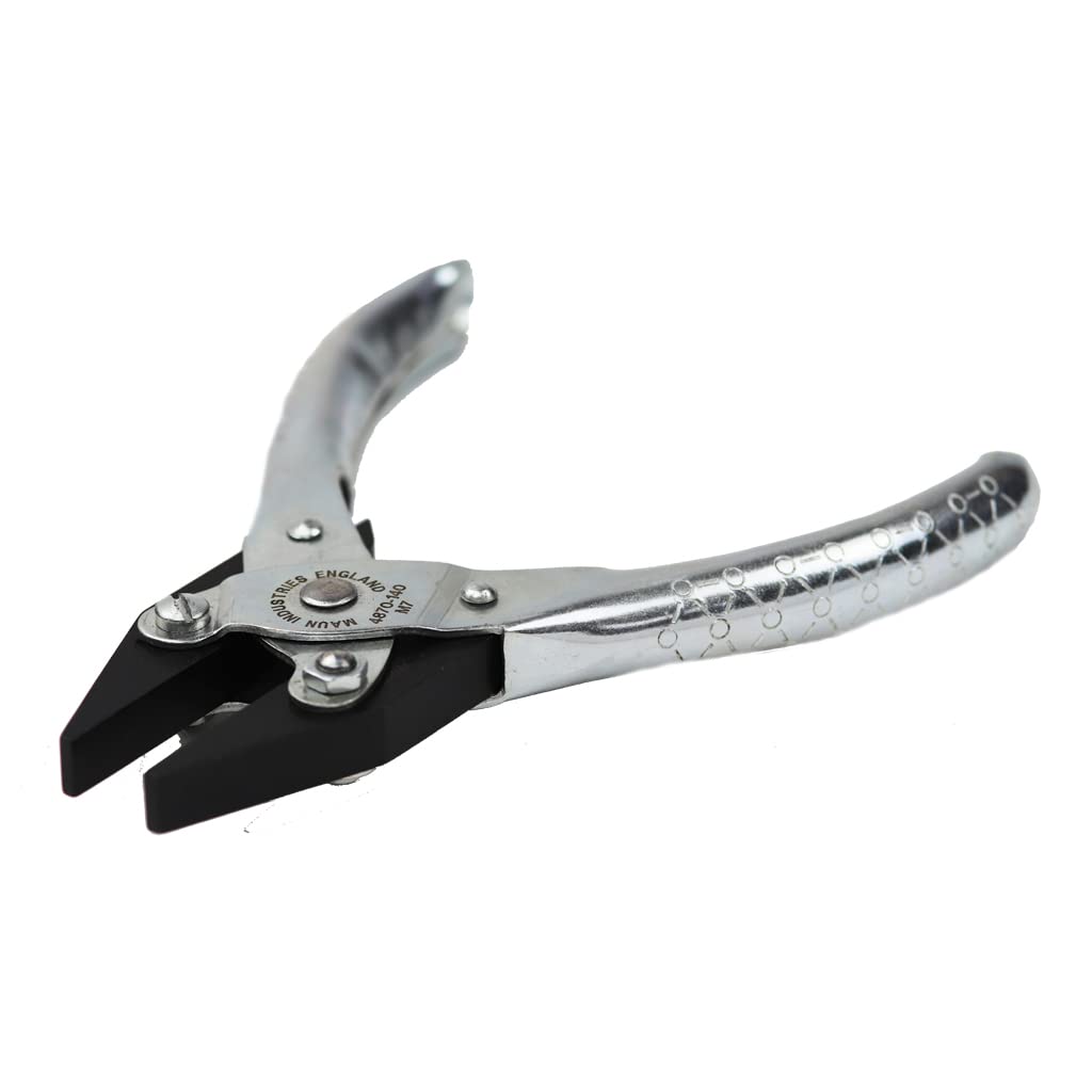 Maun 4870-160 Smooth Jaws Flat Nose Parallel Plier 160 mm, Silver/Black
