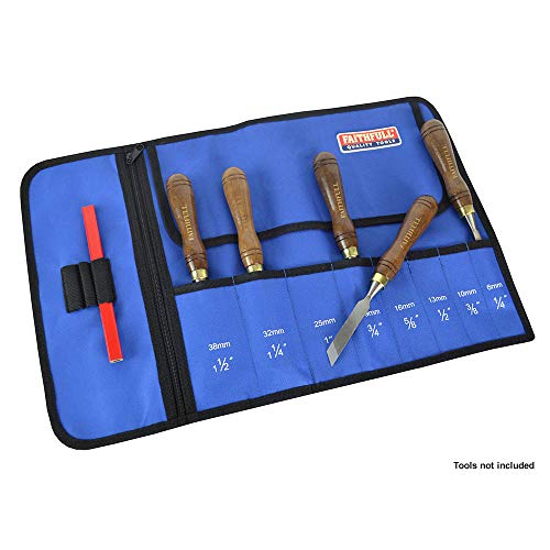 Faithfull FAICR8 8 Pocket Chisel Roll With Zip Up Compartment 4 Faithfull FAICR8 8 Pocket Chisel Roll With Zip Up Compartment - Image 4