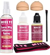 MIILYE Wig Glue Spray Set for Front Lace | White Glue and Remover With Melting Band | Lace Kit fo...