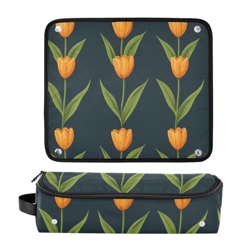 Bolsa organizadora para herramientas de cabello resistente al calor con diseño floral y mármol, ideal para planchas, rizadores y cepillos, portátil y para viaje miniatura 3