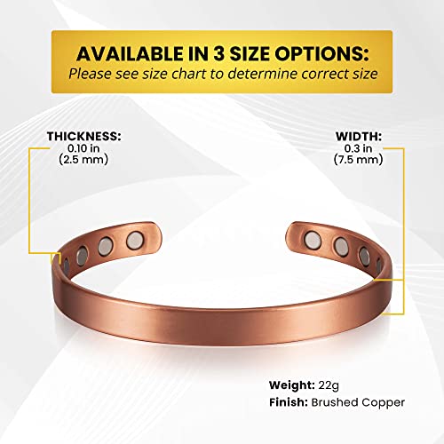 Magnetrx® Magnetic Copper Bracelet Cuff – Elegant Pure Copper Bangle – Unisex Magnetic Copper Bracelets For Men & Women (Medium) #TOP3