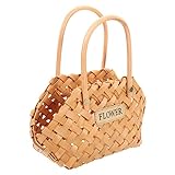  Alipis 1 Pièce Panier De Fleurs De Manche En Rotin Paniers Osier Petit Corbeille Poignée Tissé Panier De Fleurs De Mariage Panier De Rangement De Fleurs Chocolat Bandes De Sapin