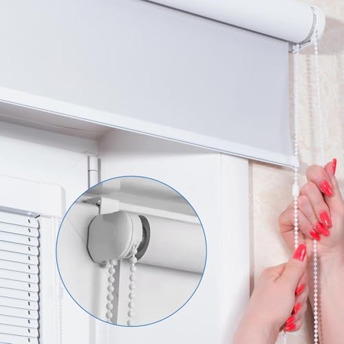 4 Set Klemmhalter für Klemmfix Rollo, Doppelrollo, ohne Bohren zum Klemmen und Kleben, Duo-Rollo, für PVC, Holz-Fenster, Türflügel, Weiß