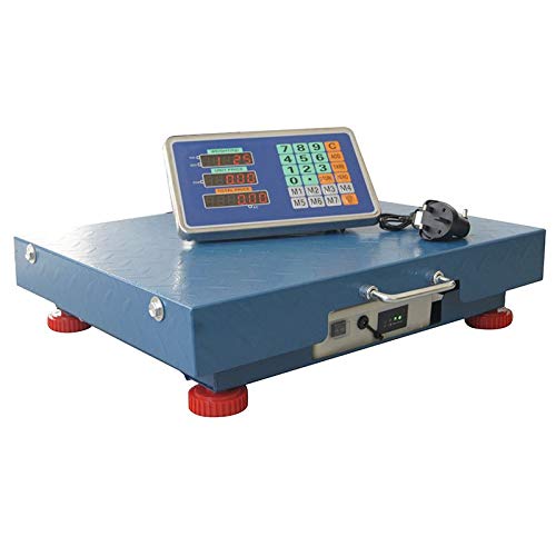 Postal Scale KATSU 300KG Digital Wireless Cordless Rechargeable Portable Electronic Shipping Parcel Scale with LED Display and Rust Proof Steel Platform 42x52cm 833182